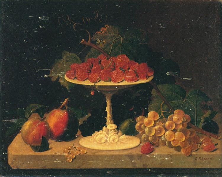Severin Roesen Still life with Strawberries France oil painting art